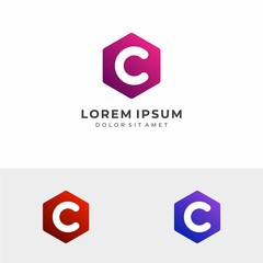 Initial Letter C Hexagon Logo