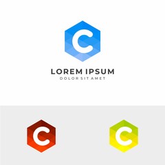 Initial Letter C Hexagon Logo