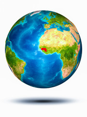Guinea on Earth with white background