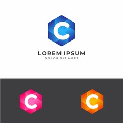 Initial Letter C Hexagon Logo