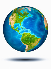 Dominican Republic on Earth with white background