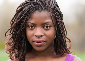 Beautiful african woman close headshot