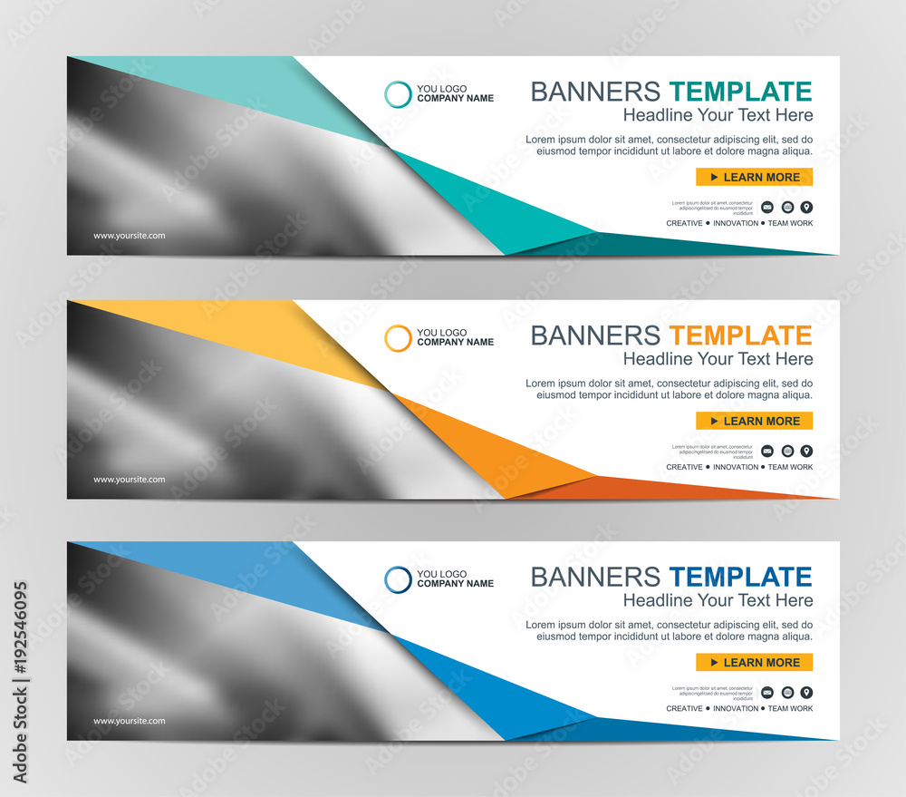Sticker abstract web banner design background or header templates