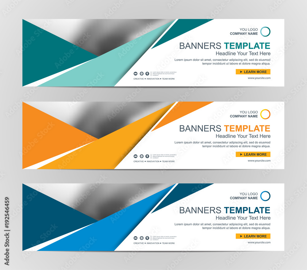 Sticker abstract web banner design background or header templates