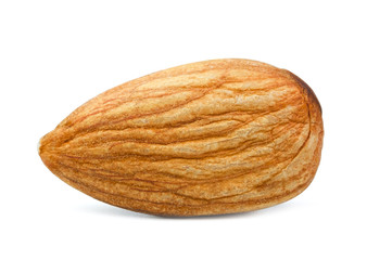 almond macro isolated on white background