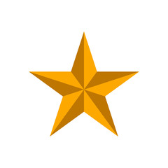 Obraz premium Golden star on white background