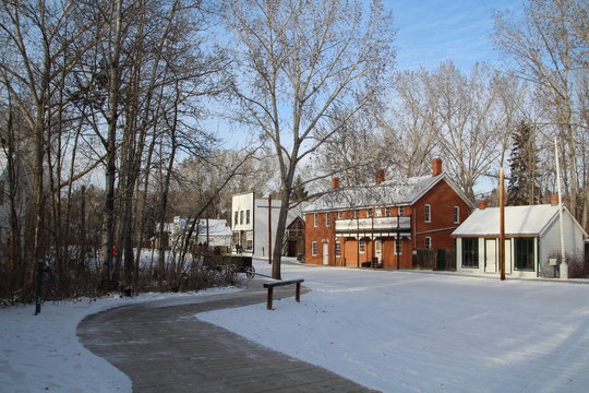 Winter On 1885 Street, Fort Edmonton Park, Edmonton, Alberta