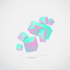 Vector Illustration of abstract 3d cubes.