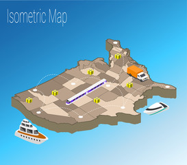 Map America isometric concept.