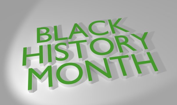 Black Month History 3D render text