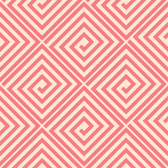 Red and beige geometric ornament. Seamless pattern