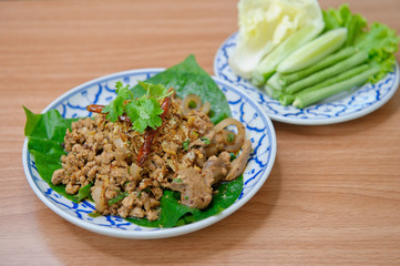  Spicy minced pork , thai food
