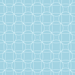 Fototapeta premium Geometric ornament. Light blue seamless pattern