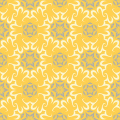 Yellow floral seamless pattern. Background with flower design