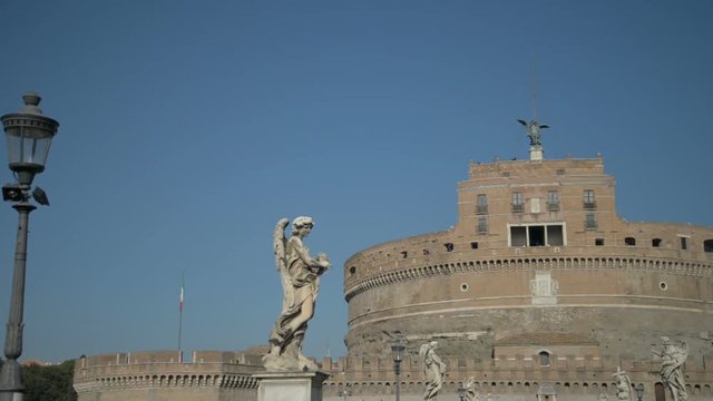 Saint angel castle castel sant angelo and bridge ponte sant angelo over the tiber river