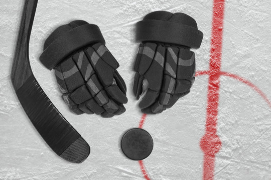 Hockey Accessories on Ice