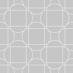 Gray and white geometric ornament. Seamless pattern