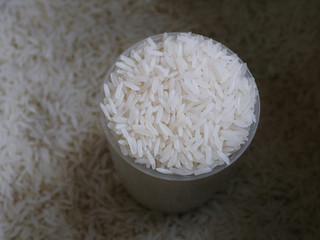 rice in cup prepare for cooking