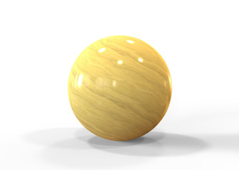 3d polished wooden sphere, 3d illustration