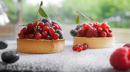 Berry Tart  - French Pastry Cakes redcurrant blueberry strawberries