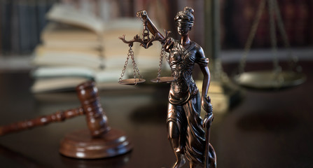 Law and Justice concept. Old Library