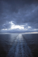 departing ship trail