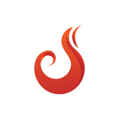 Curvy Flame Fire Symbol Design