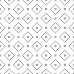 Gray geometric ornament on white background. Seamless pattern