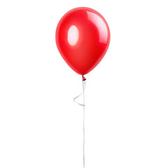 Red balloon isolated on a white background. Party decoration for celebrations and birthday - obrazy, fototapety, plakaty