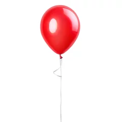 Foto op Canvas Rode ballon geïsoleerd op een witte achtergrond. Feestdecoratie voor feesten en verjaardagen © TheFarAwayKingdom