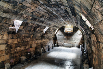 Kutahya, Turkey - June 04, 2017; Zeus Temple in Aizanoi ancient city, Cavdarhisar