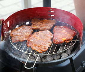 meat on a grill 