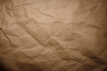 Crumpled brown paper for background