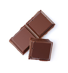Close-up pieces of dark chocolate bar