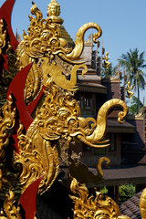 Fototapeta na wymiar Roof detail of THAI buddhism historic temple architecture