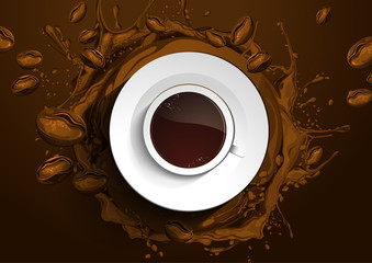 Cup Coffee vector abstract background. vector illustration. you can place relevant content on the area.