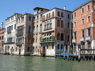 20.06.2017, Venice, Italy: View of historic buildings and canals from gondola