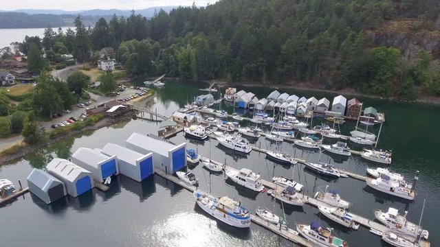 Genoa Bay in Vancouver Island, aerial view