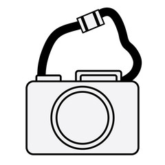 photographic camera with strap