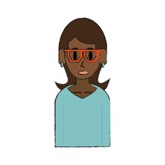 Young woman cartoon icon vector illustration graphic design