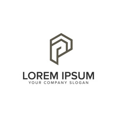 letter P minimalist logo design concept template.