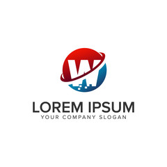 letter W pixel logo design concept template.