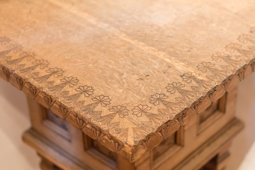 carved wooden chair closeup