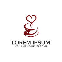 Coffee love logo design concept template.