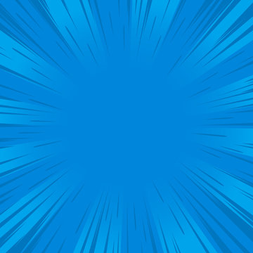 Blue rays comic pop art retro background. 