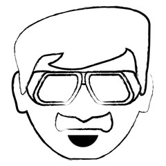 cartoon man with sunglasses