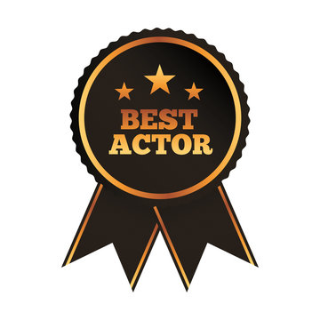 best actor award rosette ribbon image vector illustration