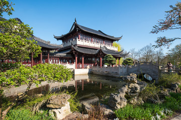 Chinesischer Garten im Luisenpark in Mannheim, Baden-Württemberg, Deutschland