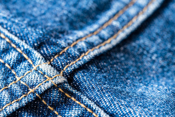 Alte blaue baumwoll Jeans Makro