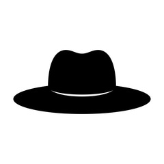 Black retro hat. Gentleman style. Mister. Vector.
